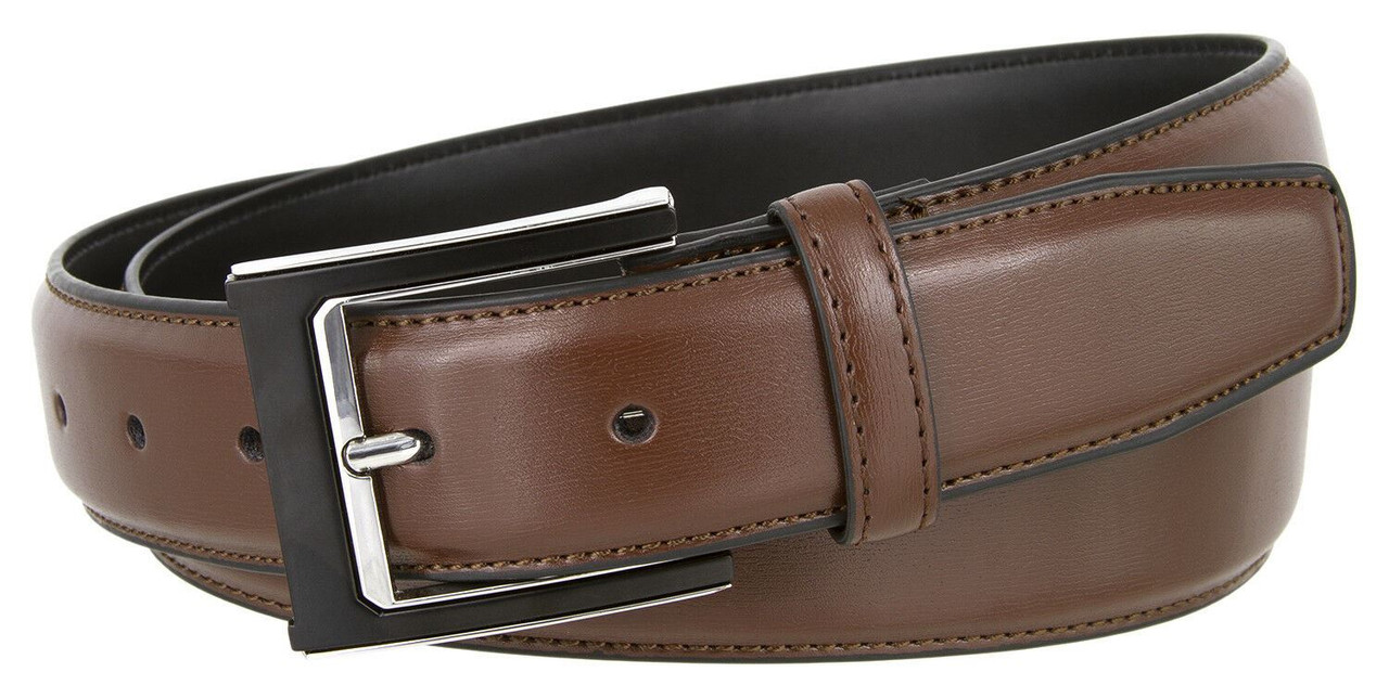 351184 Men's Classic Buckle Genuine Leather Dress Casual Belt 1-3/8 ...