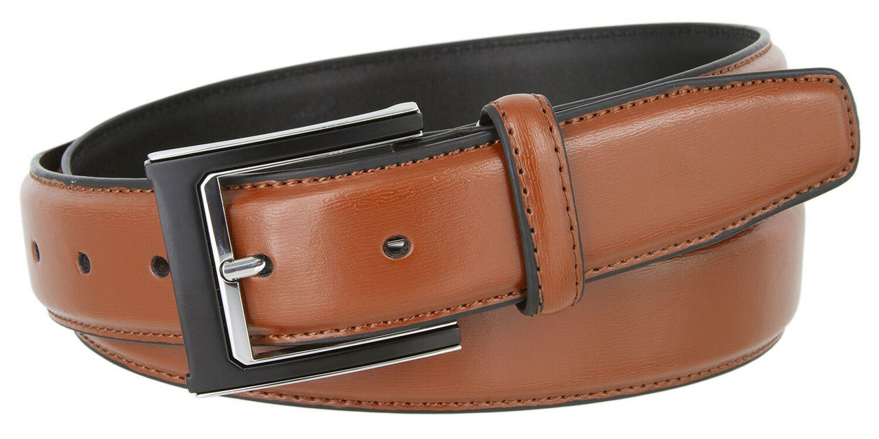 351184 Men's Classic Buckle Genuine Leather Dress Casual Belt 1-3/8 ...