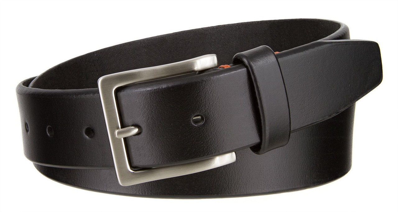 Lee Belts Casual Genuine Leather Smooth Belt Nickel Brush Plated Buckle  1-3/8