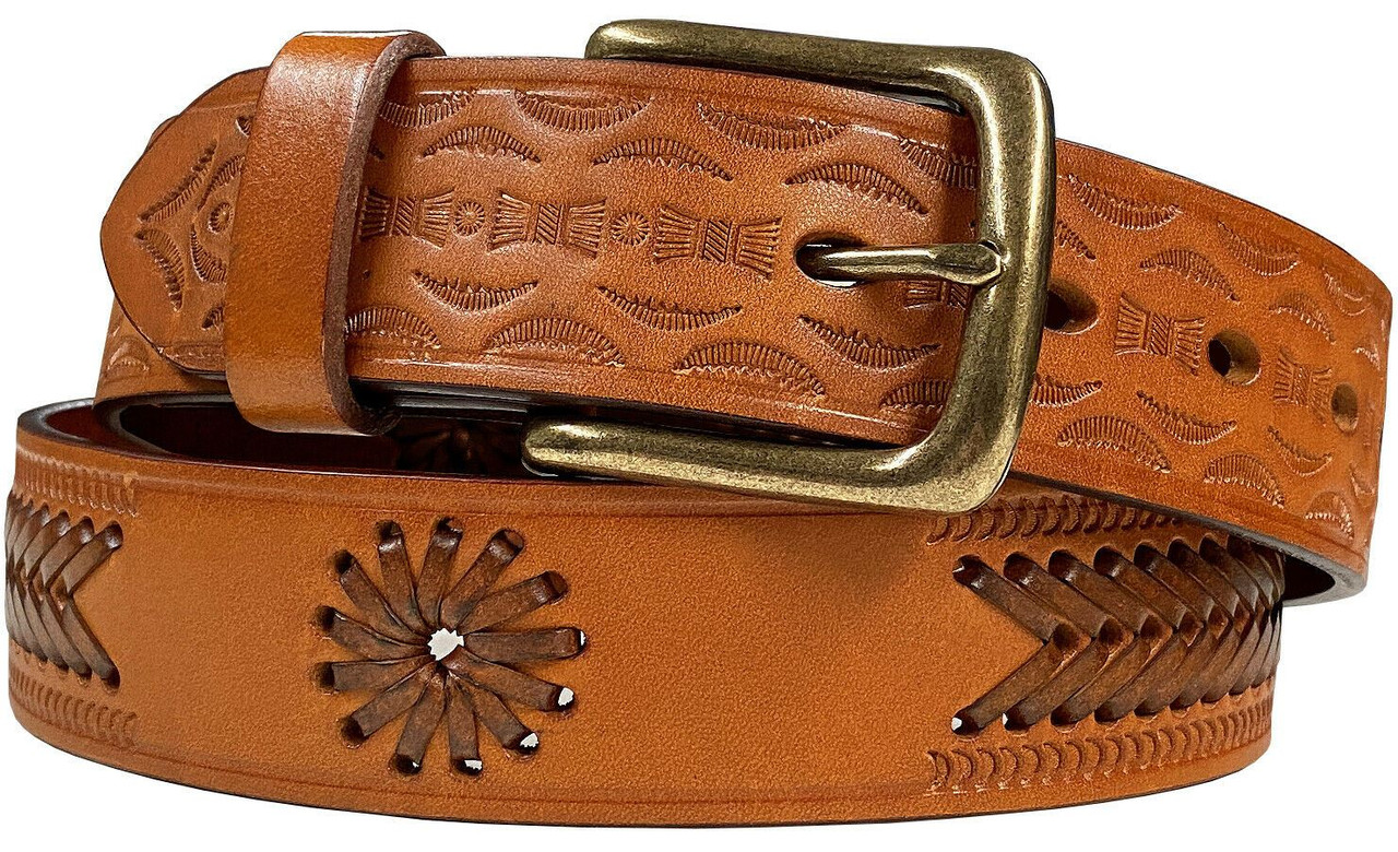 2287 Western Hand-Woven Braided Basketweave Genuine Full