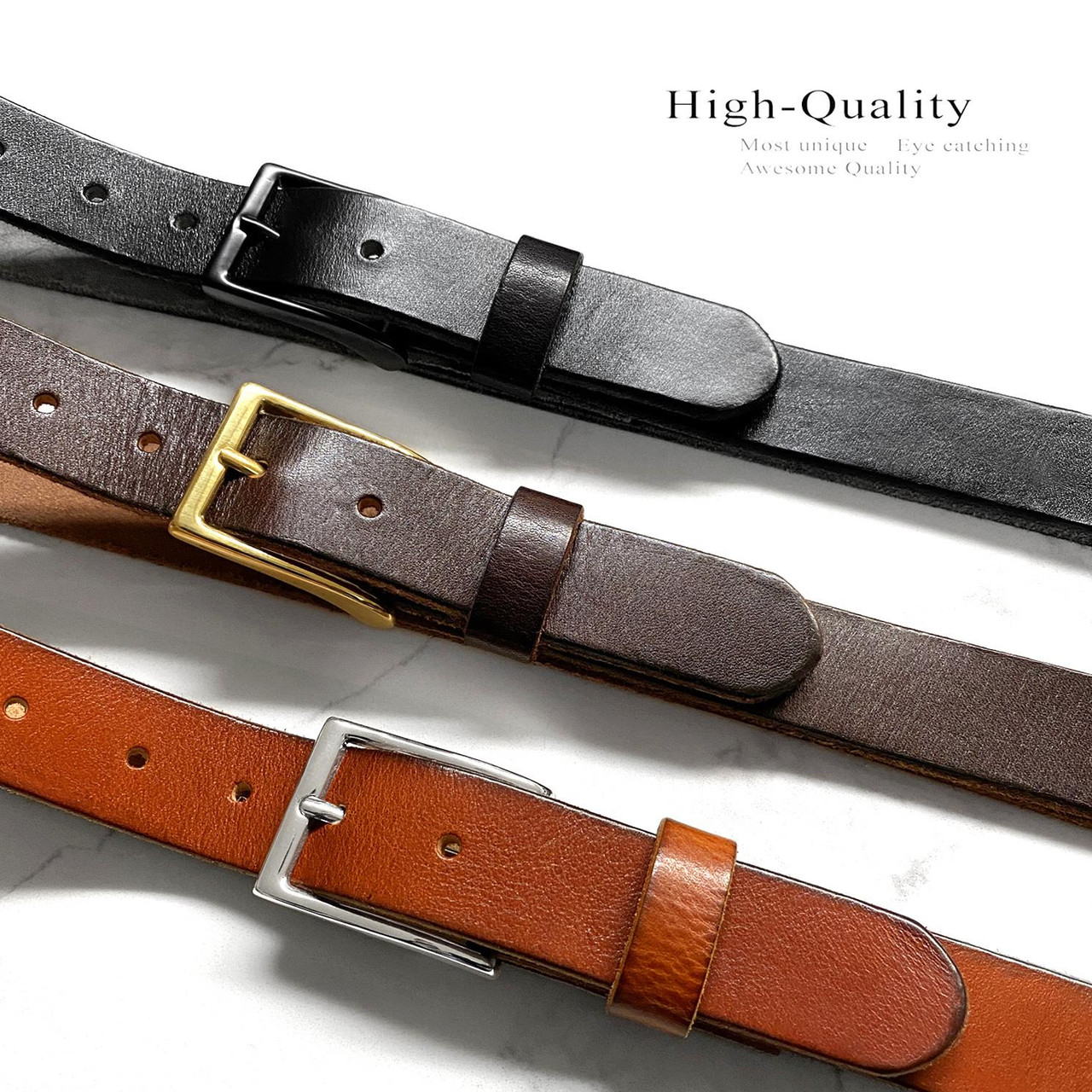 Full grain leather belt on sale dress