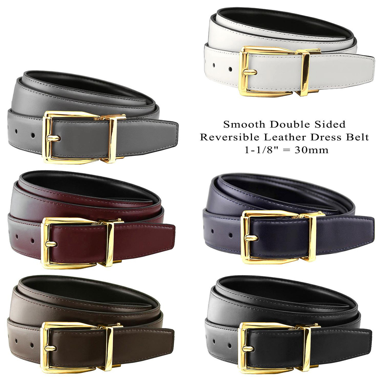 Mens Belt Buckles 11 styles for 34 mm / 1.3 leather belts straps Reversible