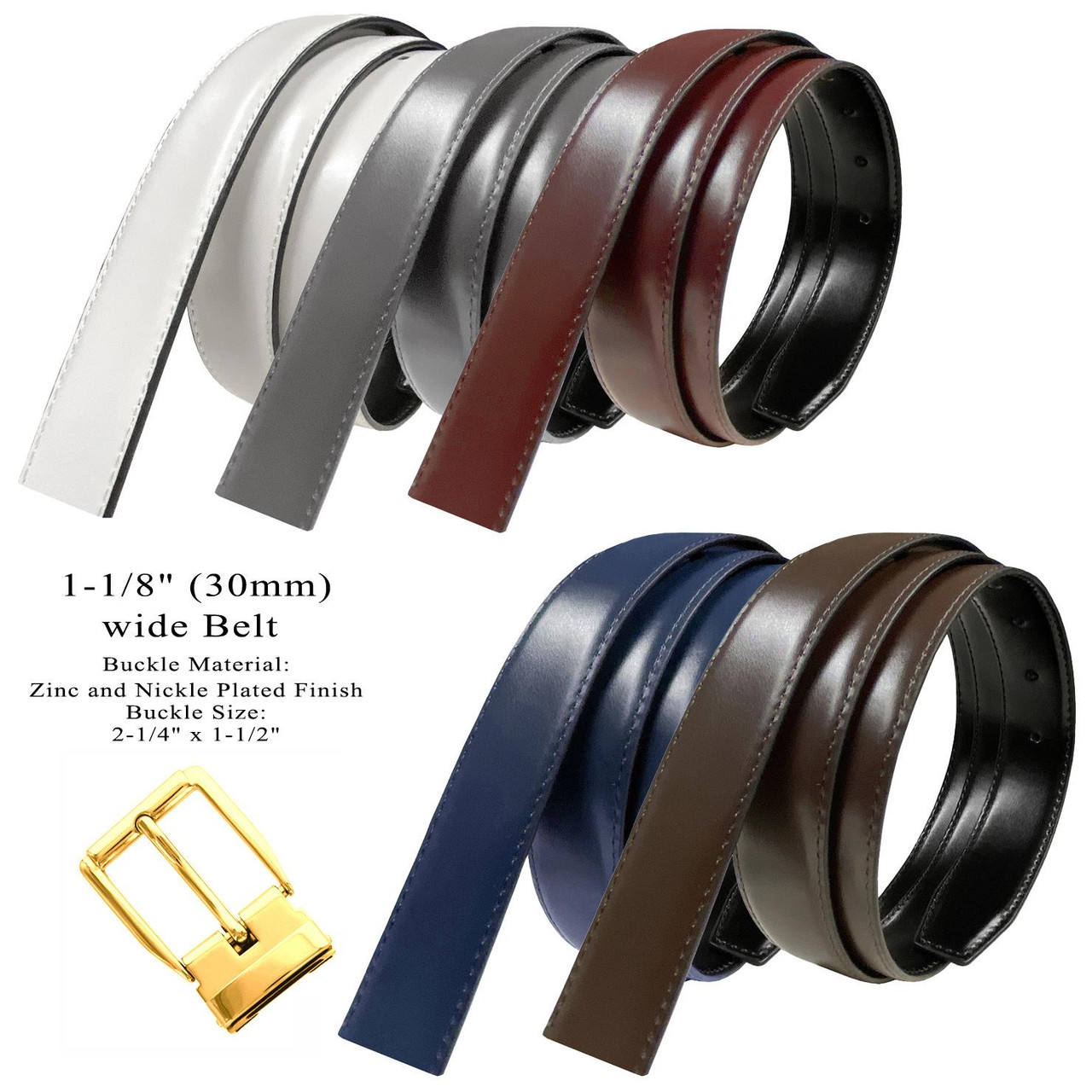 Mens Reversible Leather Belt, Dress Casual Belts for Men, One Belt Reverse  For 2 Sides