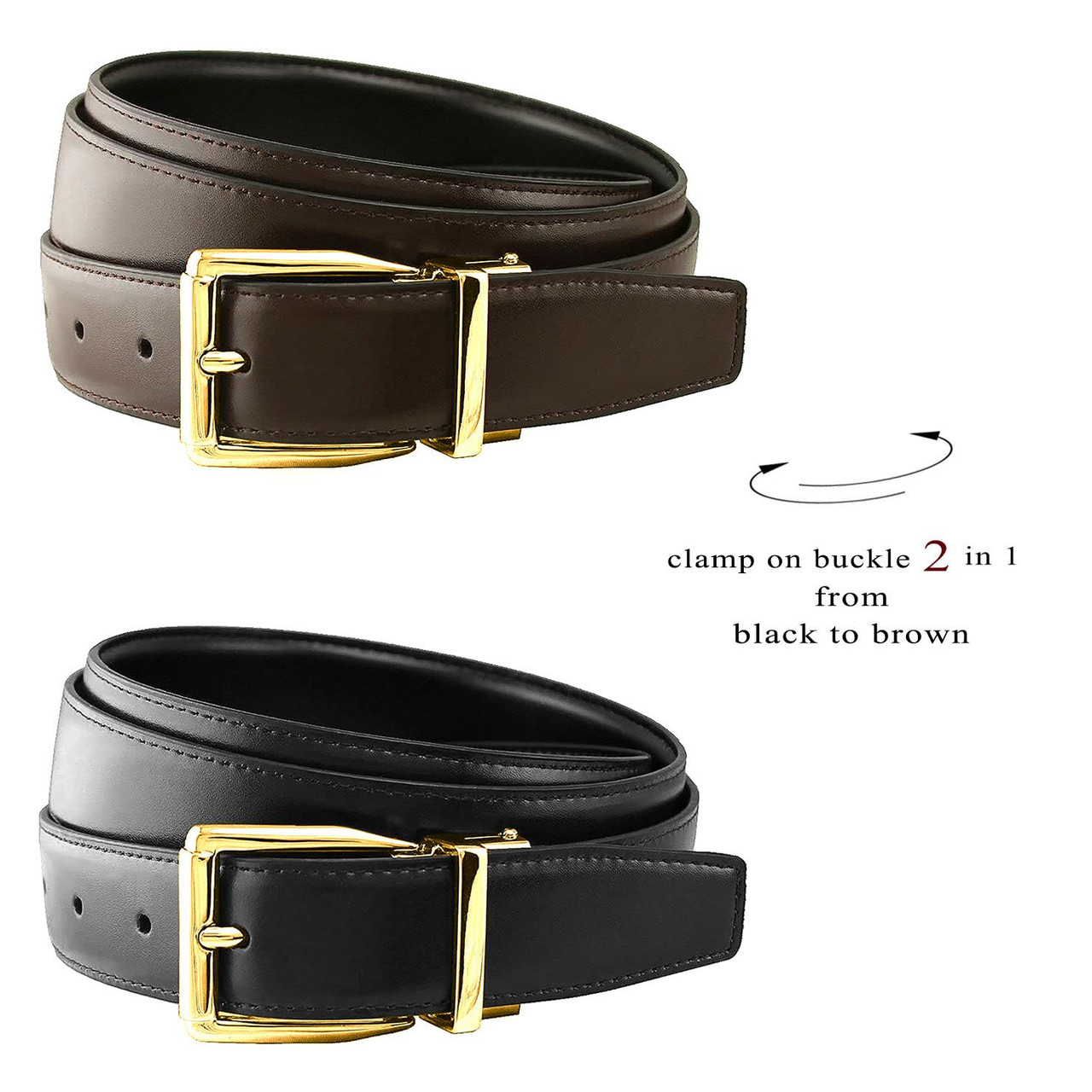Hermès REVERSIBLE “H” Leather buckle belt in Gold 18K Black ref