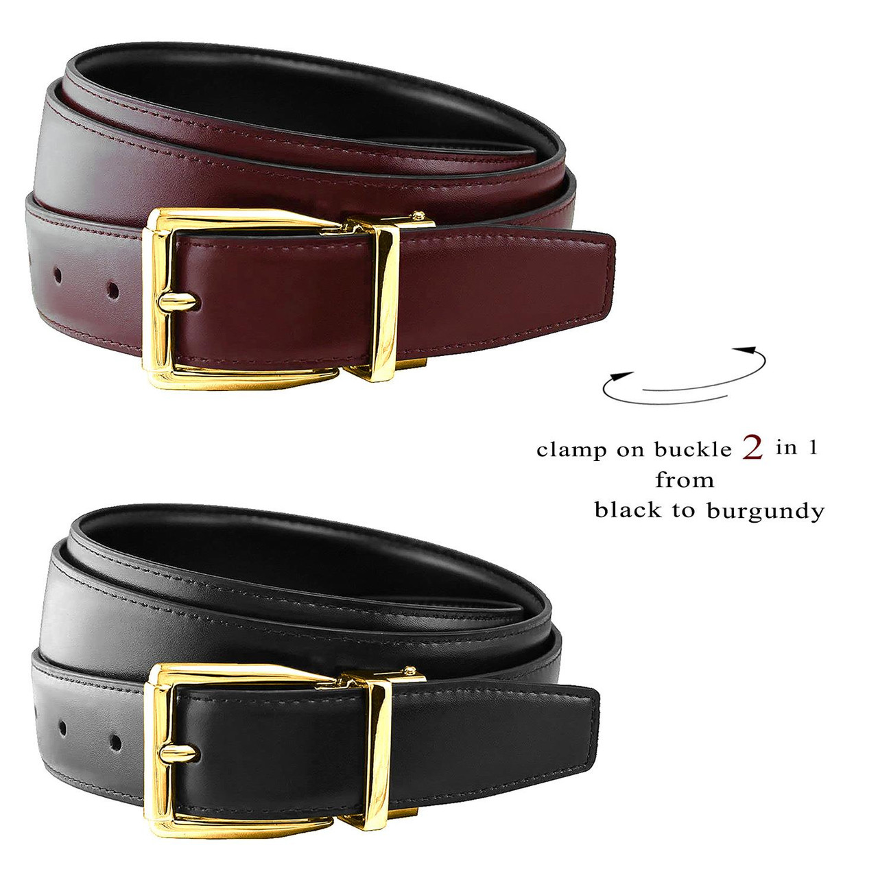 Reversible Belt Strap Replacement Genuine Leather 1-3/8"(35mm