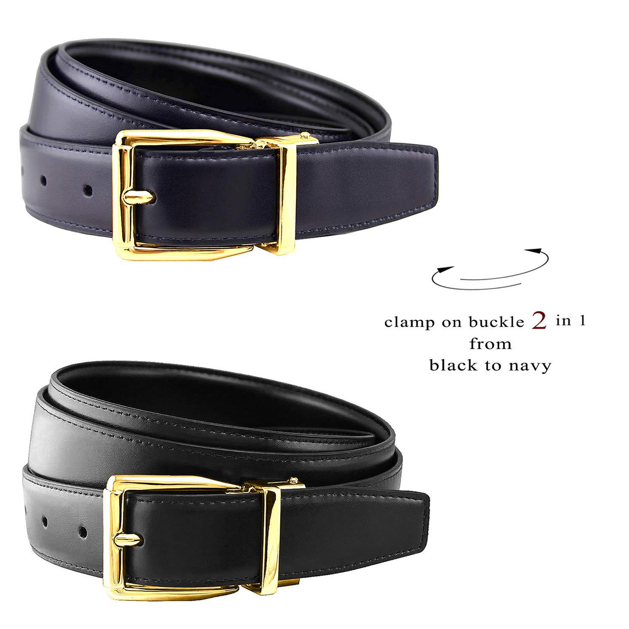 Reversible Leather Belt Epsom Black 40mm 1.5 With Belt N 