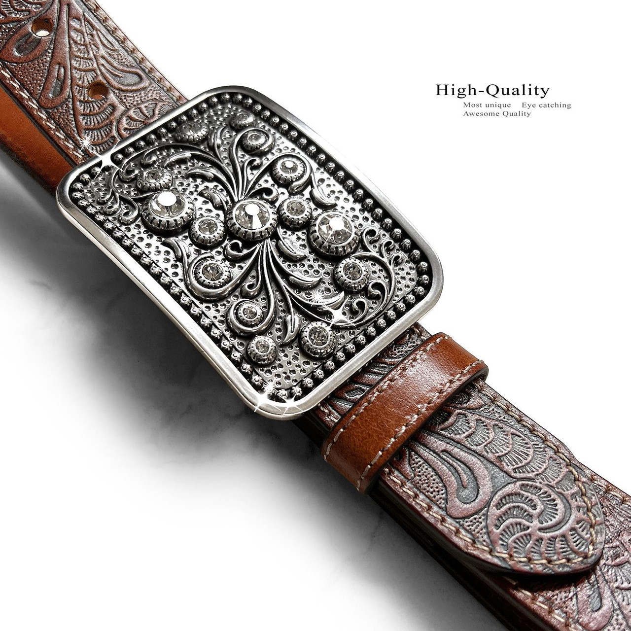 小物 KENFORD EMBOSSED LEATHER BELT PAISLEY Accessories | Vintage Paisley Embossed Leather Blend Belt