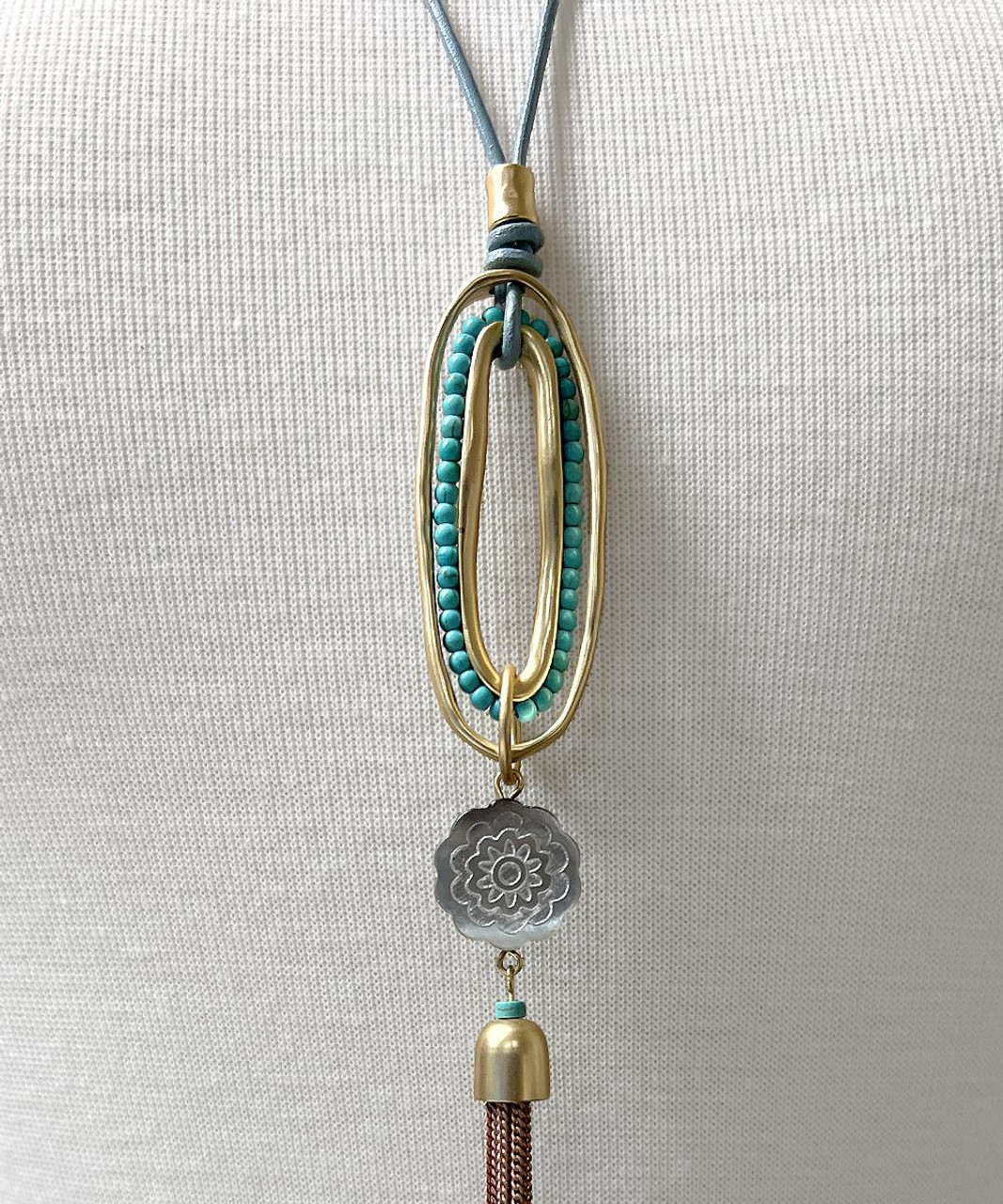 【Vintage Leather Necklace】ガラス×レザーグラデーション 40133251-1_4.jpg