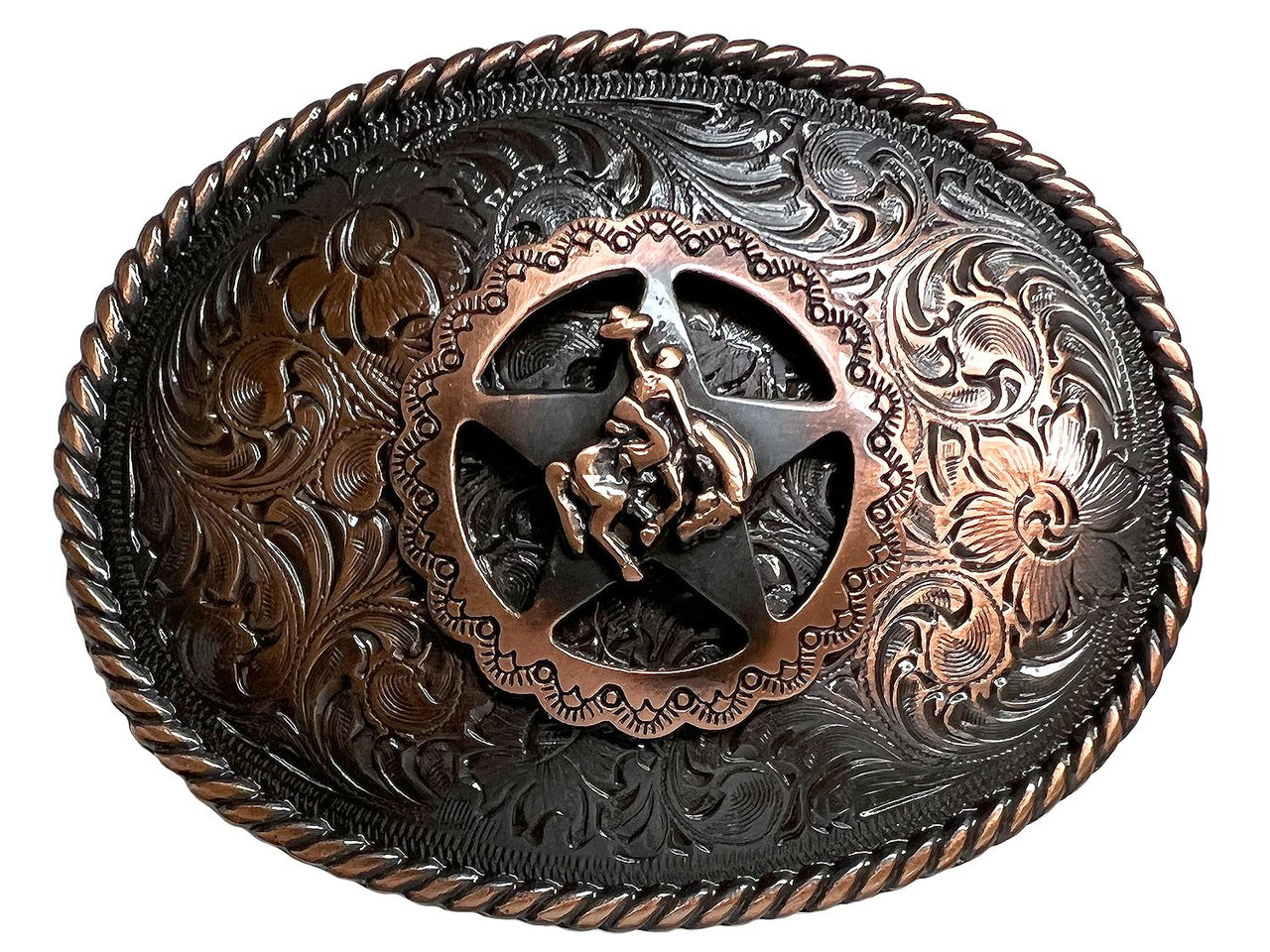 Western Style, Star Trophy Belt Buckle Antique Copper Blank