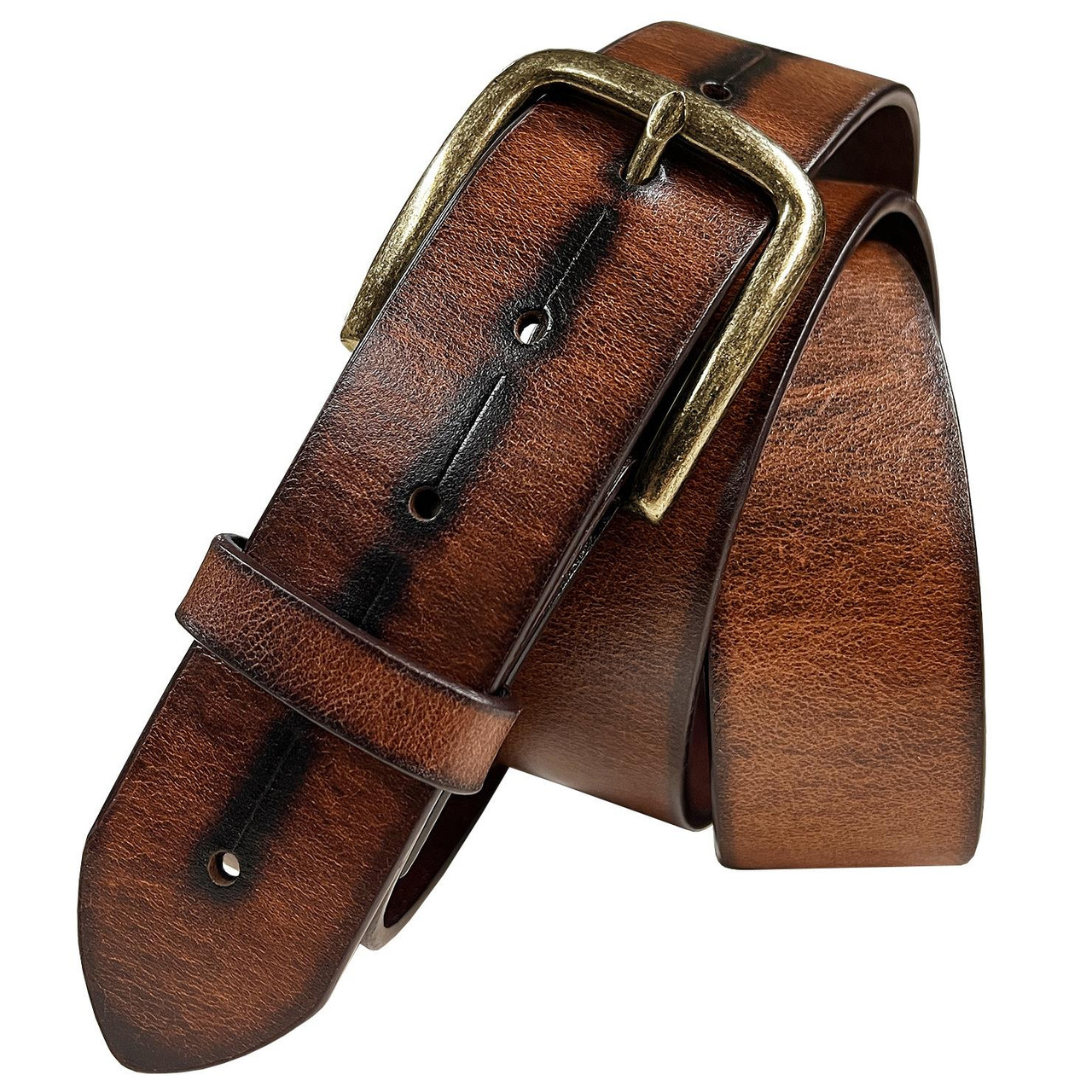 Classic Casual Buckle Vintage Genuine Leather Jean Belt 1-1/2