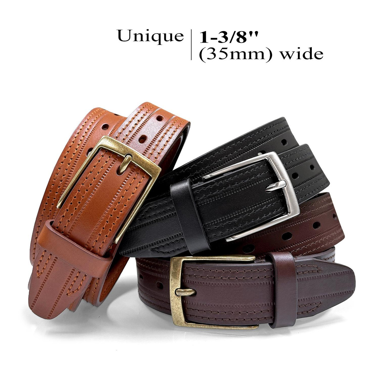 Men's Leather Belts One Piece 100% Genuine Leather Classic Work Business  Dress Belt - Belts.com