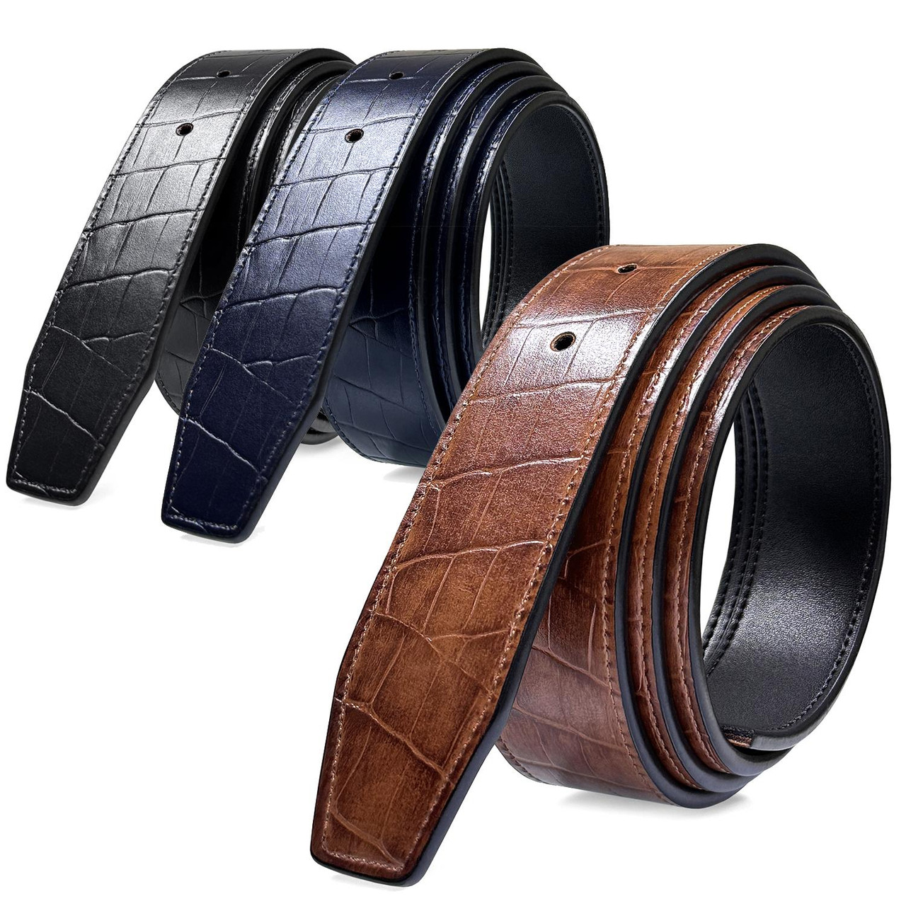 genuine leather belt without buckle