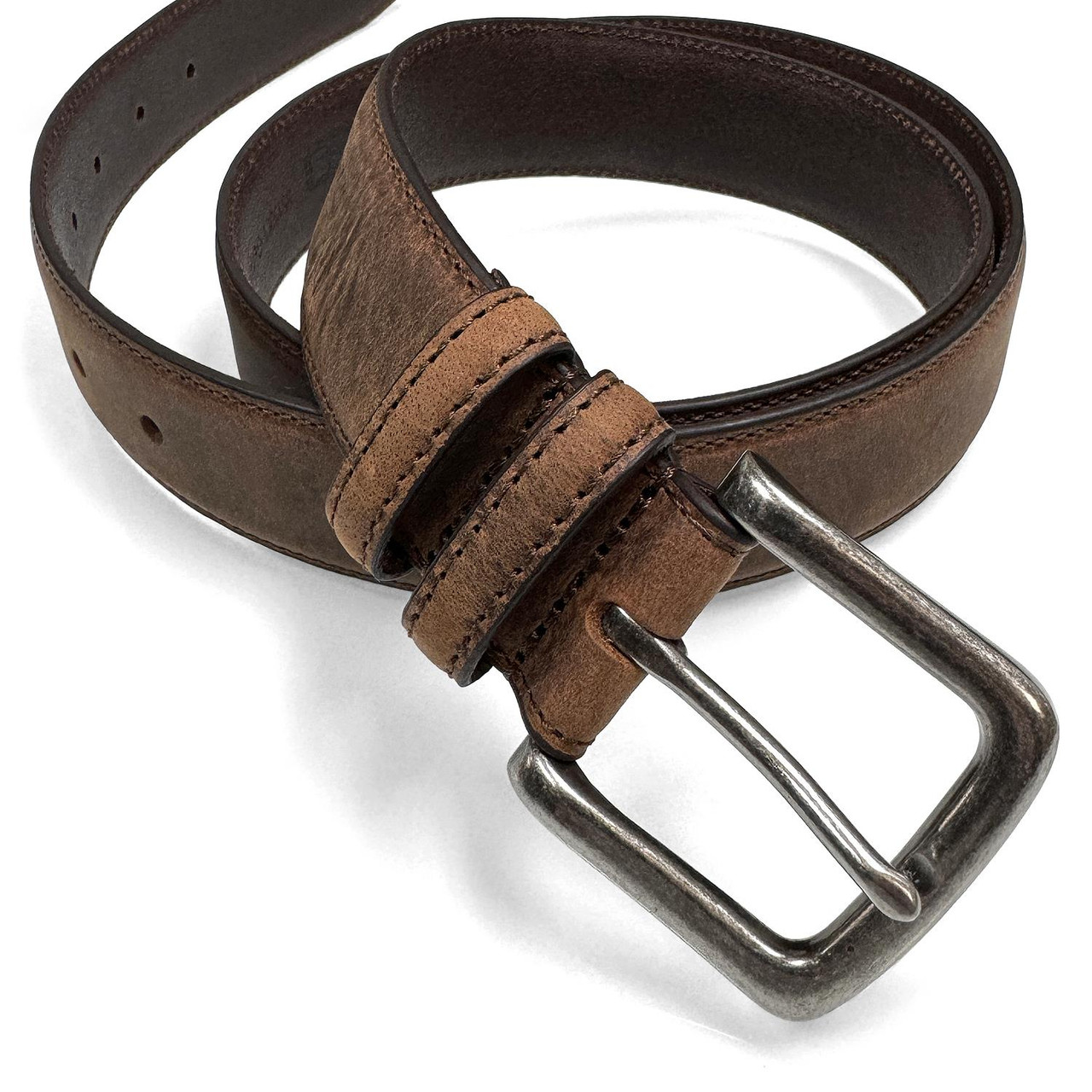 Men's Belt Crazy Horse Genuine Leather Casual Jean Belt 1-3/8