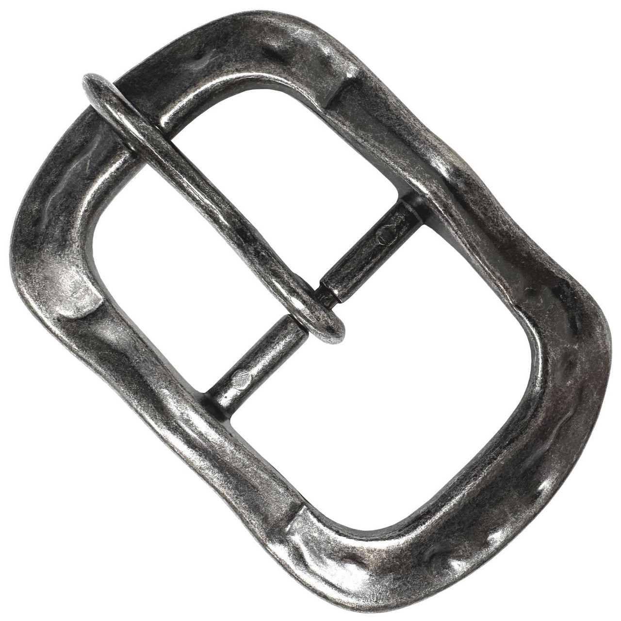 Antique Silver Vintage Hammered Hand-Forged Belt Buckle - Fits 1-1