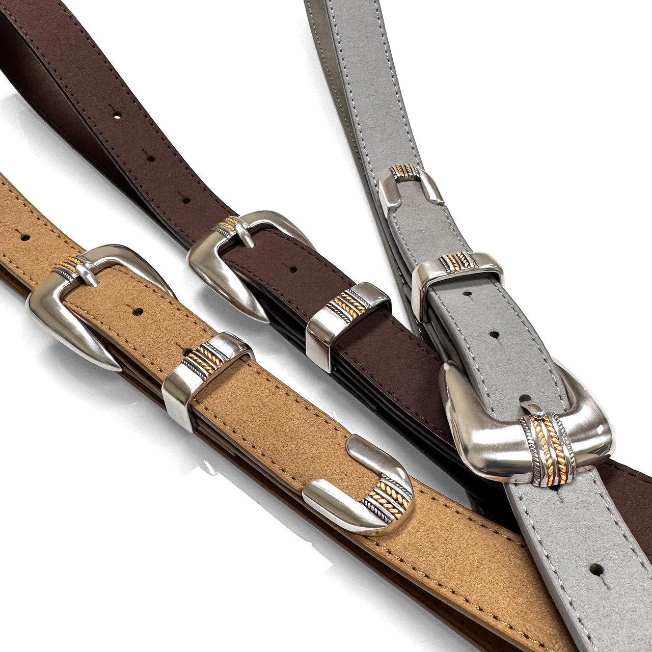 Genuine Suede Leather Wide Belt Metal Buckle for Jeans Dresses Women main image 2