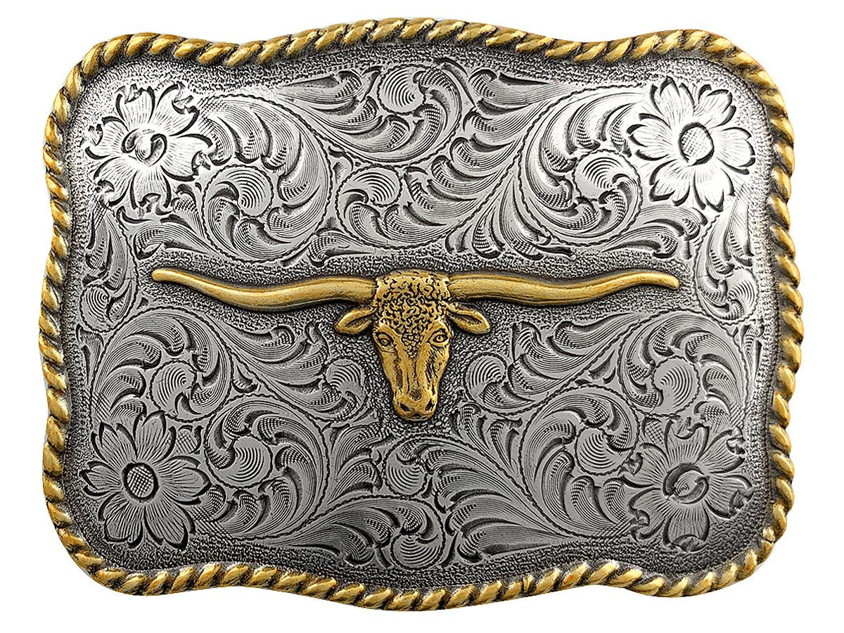 Longhorn Cowboy Cowgirl Bull Rodeo Western Texas Belt Buckle Boucle De