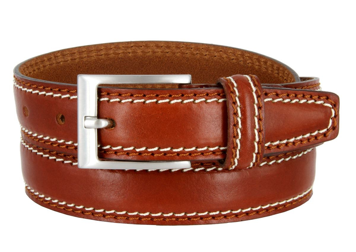 811830 Made in Italy Belts Genuine Leather Casual Dress Belt 11/8