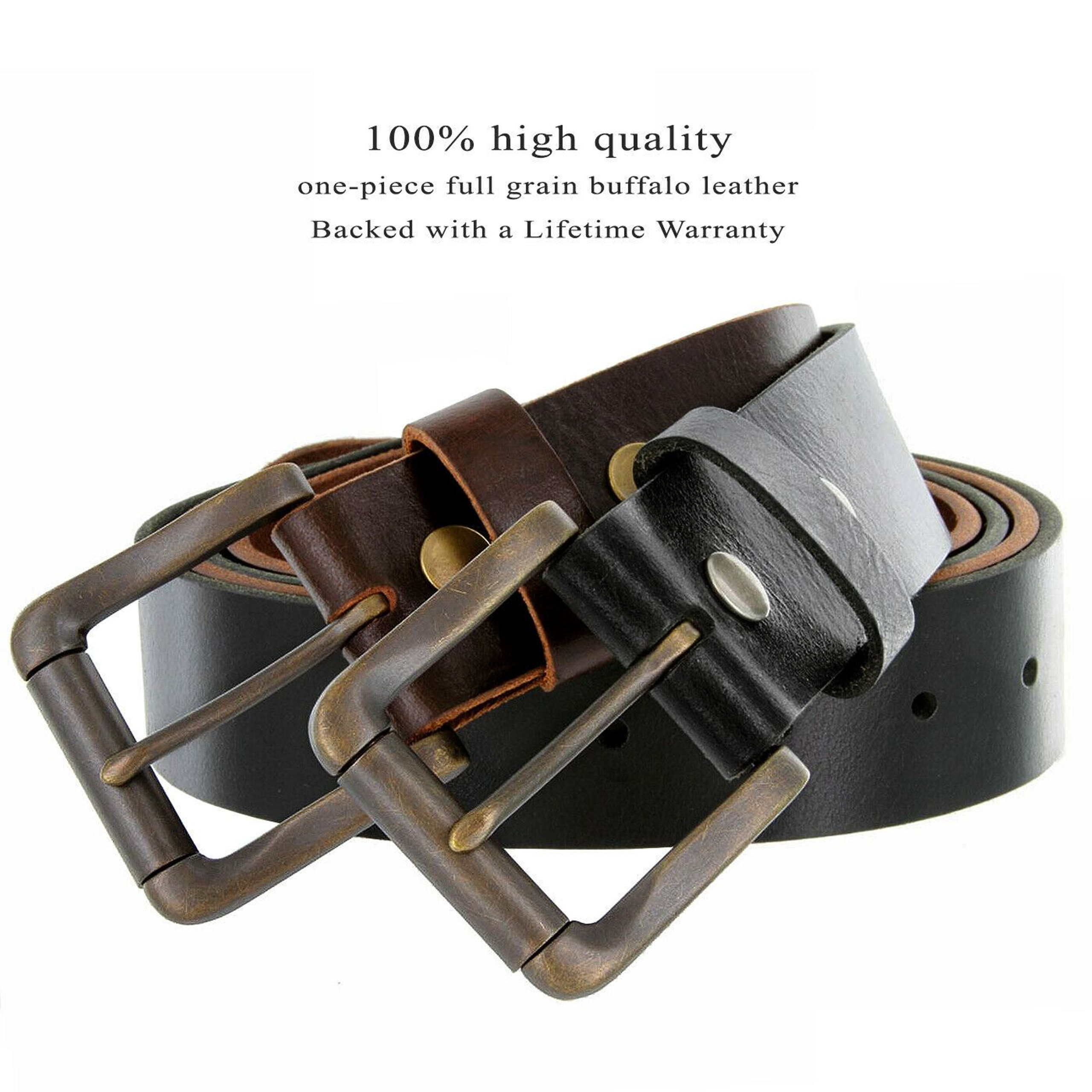 Roller Buckle Casual Jean One Piece Full Grain Buffalo Oil Tanned ...