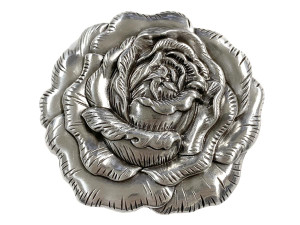 HA0064 Antique Silver Engraved Rose Belt Buckle Fits 1-1/2"(38mm) Belt
