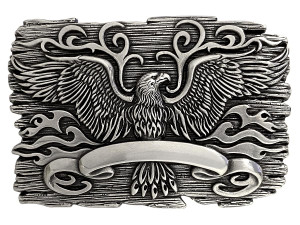 Unique Buckle Antique Engraved Eagle Crest Engraved Buckle