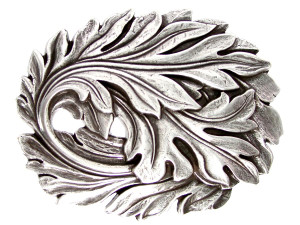 Unique Buckle Antique Silver Leaf Engraved Leaf Belt Buckle