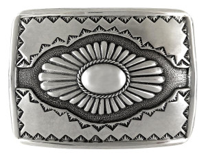 American Southwest Design Antique Silver Western Belt Buckle