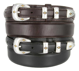 S5513 Antique Gold Engraved Buckle Western Oil Tanned Genuine Leather Ranger Belt