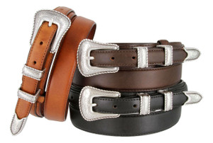 S5539 Antique Floral Engraved Western Buckle Belt Oil Tanned Genuine Leather Ranger Belt