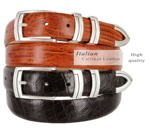 Harbor Genuine Full-Grain Cowhide Leather Designer Golf Dress Belt 1-1/8"(30mm) Wide
