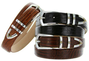 St. Mark Genuine Full-Grain Cowhide Leather Designer  Dress Belts 1-1/8" (30mm) Wide