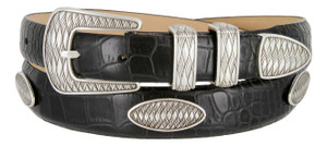 Aztec Golf Leather Belt Genuine Full-Grain Cowhide Leather Designer Dress Conchos Belt