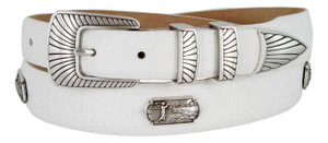 Golf Swinger Genuine Full-Grain Cowhide Leather Designer Dress Conchos Golf Belt