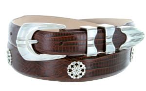 Poker Club Golf Belt Genuine Full-Grain Cowhide Leather Designer Dress Conchos Belt