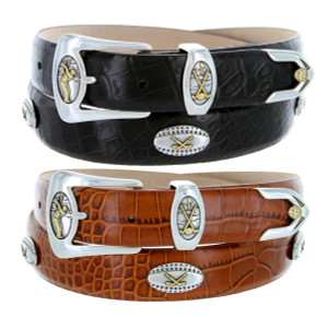 Bellerive Genuine Full-Grain Cowhide Leather Designer Dress Golf Conchos Belt 1-1/8"(30mm) Wide