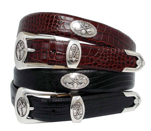 Bayview Genuine Full-Grain Cowhide Leather Designer Dress Golf Belt 1-1/8"(30mm) Wide