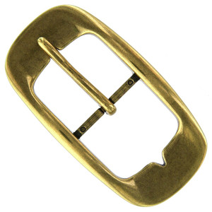 AC0161 Replacement Belt Buckle fits 1-1/2"(38mm) wide Belt Strap -Antique Vintage Center Bar (Antique Brass)