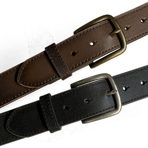 JT11082 Vintage Classic Buckle Casual Jean Belt Genuine Leather Belt 1-1/2"(38mm) Wide