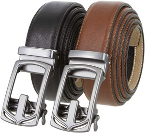 352064 Men's Slide Ratchet Belt Leather Casual Dress Belt 1-3/8"(35mm) Wide