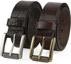 Antique Roller Buckle Genuine Full Grain Leather Belt 1-1/2"(38mm) Wide Made in U.S.A