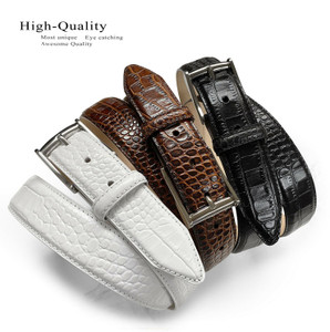 Men's Dress Classic Buckle Genuine Full-Grain Cowhide Leather Casual Belt 1-3/8"(35mm) Wide