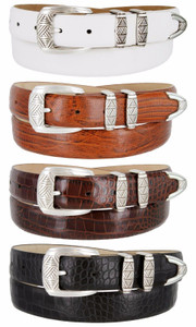 Napa Genuine Full-Grain Cowhide Leather Designer Golf Dress Belt 1-1/8"(30mm) Wide