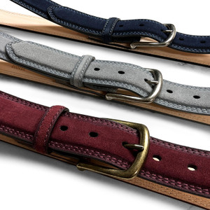 Classic Antique Buckle Men's Suede Belt Genuine Leather Casual Dress Belt 1-3/8"(35mm) Wide