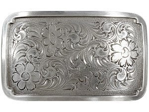 Antique Silver Western Floral Scroll Engraved Belt Buckle Fits 1-1/4"(32mm) Belt Strap