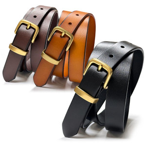 Women's Dress Belts 100% One Piece Genuine Full Grain Leather Casual Belt 1"(25mm) wide