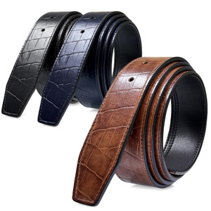 Reversible Belt Strap Without Buckle Replacement Genuine Leather Dress Belt Strap 1-3/8"(35mm) wide