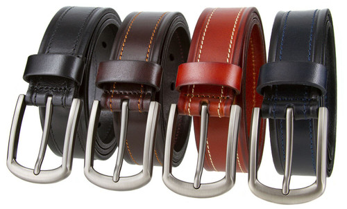 LA1222 Italian Belt Genuine Full Grain Leather Casual Jean Belt 1-3/8" (35mm) Wide