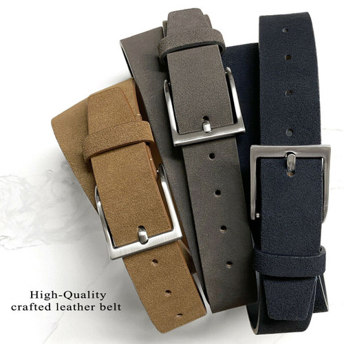 41101 Suede Belt Genuine Suede Leather Casual Jean Belt 1-1/2"(38mm) Wide