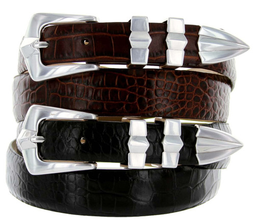 Art Deco Italian Calfskin Genuine Leather Designer Dress Belt