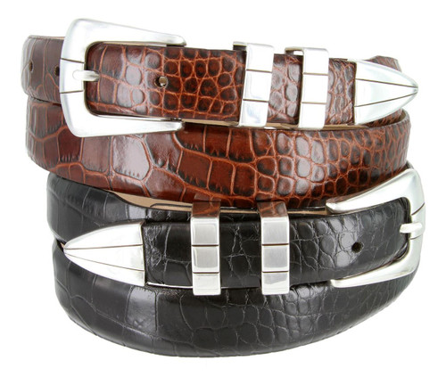 S5825 Italian Calfskin Genuine Leather Designer Golf Dress Belt 1-1/8(30mm) Wide, Multi-style options