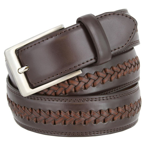 Center Crossweaved Braided Leather Belt Laced Woven Casual Dress Belt 1 ...